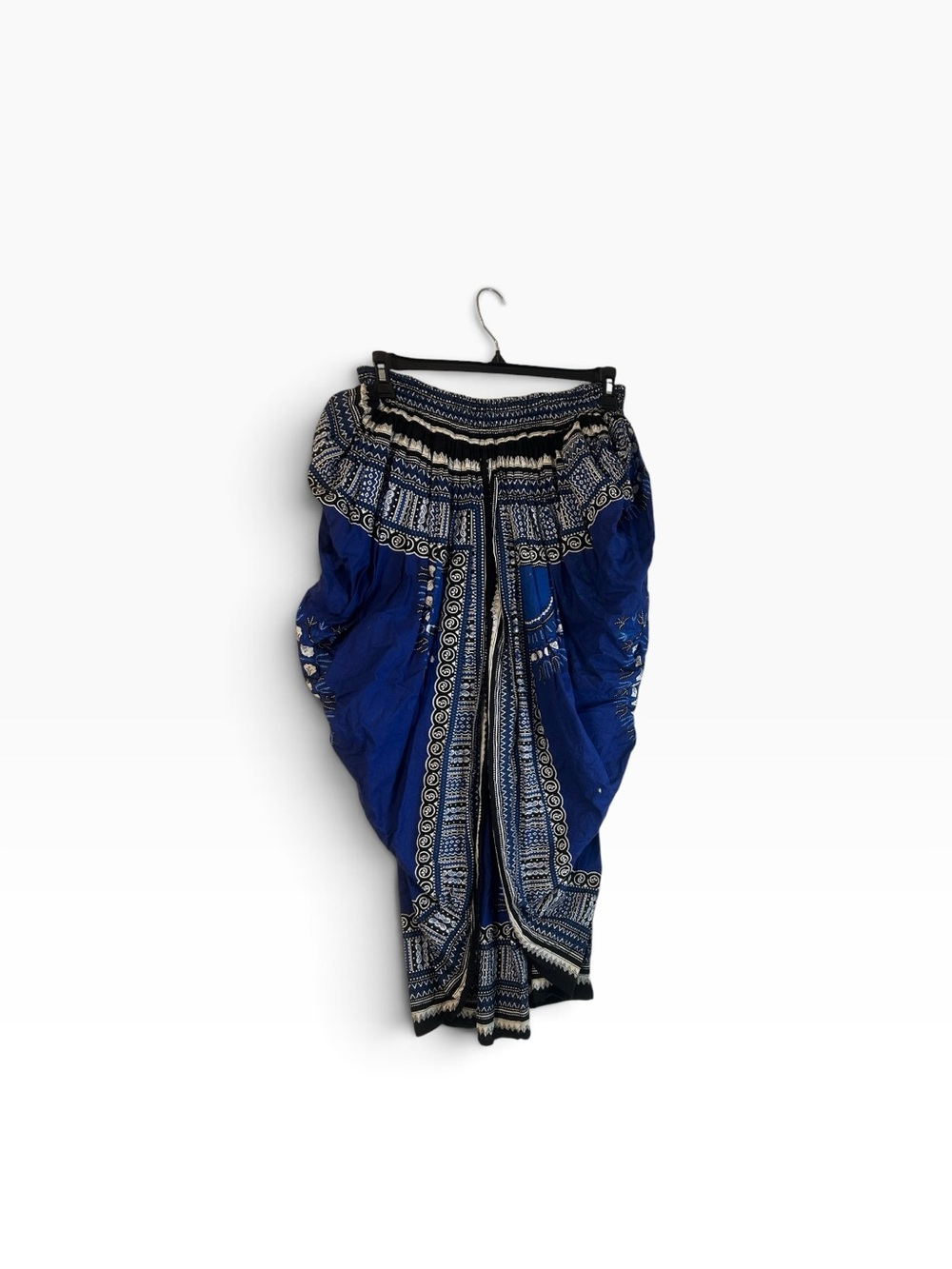 Rainbow Women's royal blue white black Dashiki-inspired maxi skirt Size OSFM